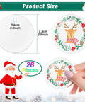Great Value Set Of 26 Round Ceramic Sublimation Ornament Blanks 2.87 Inch With Gold String Lanyards For DIY Christmas Decor
