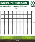 Diagram of No Dig Garden Fence Panels For Outdoor Yard, 30 Rustproof Metal Barriers, 42.5 Feet Long By 13 Inches High