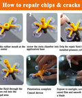 Six-step guide using Windshield Repair Kit With Glass Repair Fluid 4 Piece Set For Chips And Cracks Quick Fix No Hassle Star Shaped Cracks