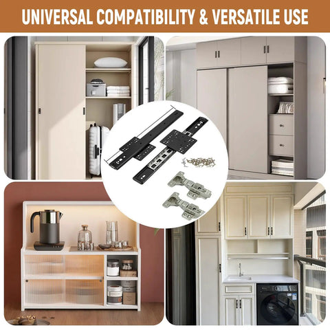 Pocket Door Kit With Inset Sliding Hardware For Hidden Cabinets 14 Inch Pocket Door System For Kitchen Pantry And Closet Easy Install