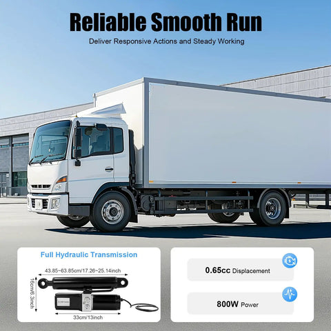 Heavy Duty 12V DC Hydraulic Linear Actuator With 800W Electric Motor For Tough Jobs IP54 Waterproof shown with a truck