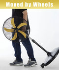 Heavy Duty 20 Inch Pedestal Fan Delivers 5000 CFM High Velocity Air With One Fifth HP Motor Oscillating Stand Fan On Wheels UL Safety
