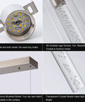 Pendant Lights For Kitchen Island With Remote Control, LED bulb details, brushed nickel and clear cylinder with bubble details
