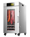 Heavy Duty Commercial Food Dehydrator With Eighteen Stackable Trays, A Hardcore Two Thousand Watt Heater, And All Stainless Steel Build for drying meat.
