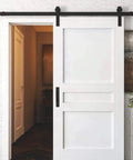 Installed Four Pack Barn Door Handles Black Zinc Alloy Sliding Door Pulls With Plate Five Inch Hole Center