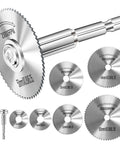 Kuenuilr 6-pack HSS cutting blades for drills with 1/4-inch hex shank, silver metal blades