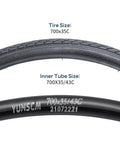 2-Pack 700C Gravel Bike Tire Set With Schrader Tubes And 2 Rim Strips Fits 700x34C To 700x37C Grippy Block Tread sizes shown