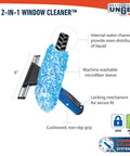 2-in-1 Window Squeegee and Scrubber Tool, 6-Inch Stainless Steel Scrub Squeegee Combo for Home or Pro Use, Rust-Resistant, Streak-Free Glass Cleaning, No-Fuss Wash and Dry featuring microfiber sleeve and grip