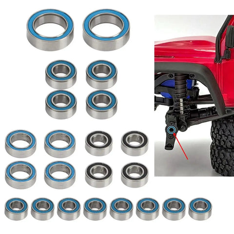 Traxxas TRX4M Compatible 1 By 18 RC Crawler Stainless Steel Ball Bearing Kit Upgrade Parts For RC Cars Low Friction High Rotation Beefed Up Bearings For Smoother Speed And Reliability, bearing set on RC crawler wheel hub