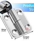 Close-up of Bonsicoky stainless steel right lift-off hinge with screws; 1.5-inch slip joint, 9.5 mm mounting holes.