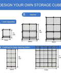 Diagram of Sturdy 14 By 14 Inch Wire Cube Storage Organizer With 25 Cube Modular Shelving Unit Stackable Bookcase for rooms