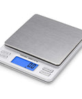 Stainless steel On The Go Pocket Scale with 2000g capacity, 0.1g precision and LCD display