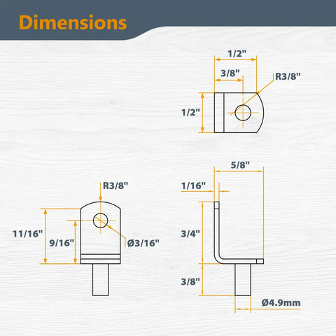 Dimensions of Premium Nickel Plated Shelf Pegs Including 50 Pack Fast Setup That Takes Zero Sweat Tough As Nails L Shape Support Pins.