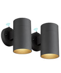 Outdoor Wall Lights Dusk To Dawn 2 Pack With Photocell Sensor Waterproof Aluminum Exterior Sconces black cylindrical design