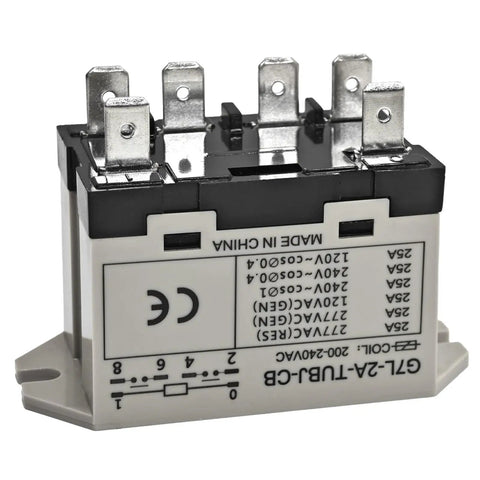 General Purpose DPST NO Relay With Test Button And Quick Connect Terminals For Easy Wiring Flame Resistant And AC200 to 240 Volt Coil