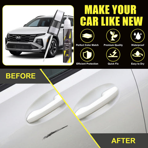 Hyundai Exact Color Touch Up Kit Ultimate Red For Nicks And Chips 2 In 1 Quick Fix Car Scratch Remover Easy Color Match Paint Repair Before and After Image