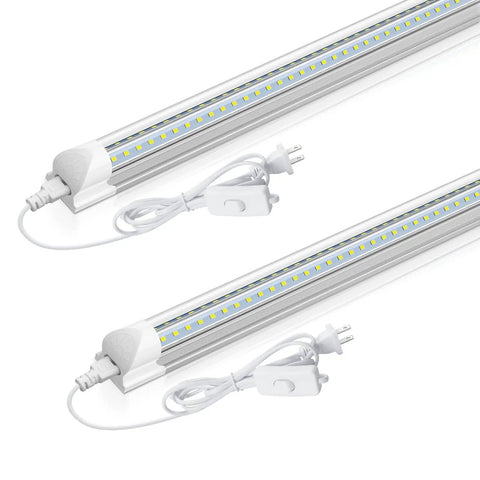 Super Bright 2 Foot LED Shop Light 20W 3000K Warm White T8 Tube Linkable Ceiling Utility Light For Garage Workbench And Room ETL Listed 3000 Lumens Energy Saving Fixture Pack Of 2