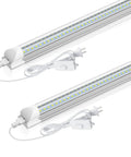 LED Shop Light Two Foot Energy Saving 20W 3000LM 6500K Daylight T8 Tube With Clear Cover Linkable Ceiling Fixture For Garage Workbench And Warehouse ETL Listed 2 Pack