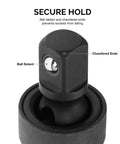 Impact Universal Joint Socket Swivel Set, Extension Socket Trio For 1/4, 3/8, And 1/2 Inch Sockets, Cr-Mo heat-treated steel close-up