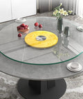 Tempered Glass Lazy Susan Turntable For Dining Table Round Swivel Serving Plate with Silent Bearing centerpiece on dining table