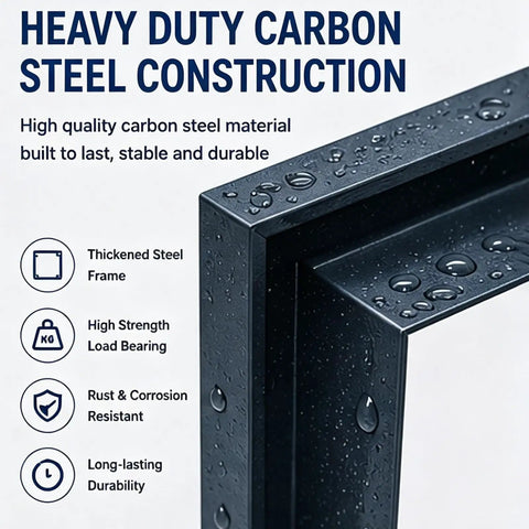 Close-up of Heavy Duty Carbon Steel construction of a Slick Carbon Steel Hidden Drywall Access Panel With Push To Open Design.