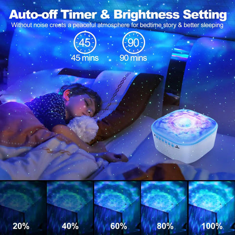 Star Projector Galaxy Night Light With Remote Control And Timer Bluetooth Speaker Aurora Ocean Wave Nebula Sky Projector used in bedroom