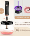 Electric Makeup Brush Cleaner And Dryer Machine For Quick Clean And Dry Makeup Brushes Automatic Cosmetic Brush Spinner Washer Is A Game Changer For Busy Mornings Fast Hands Free Cleaning And Drying