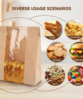 30 Pack Bread Bags With Window Including 30 Homemade Bread Storage Label Stickers Clear Window showing bread and diverse usage scenarios