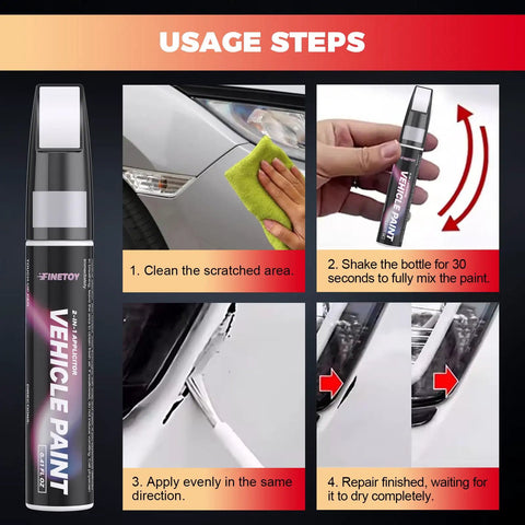 Subaru Ice Silver Metallic Touch Up Paint 2 In 1 Pen And Brush Kit usage steps for car scratches repair