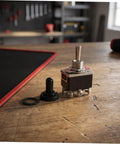 Four Pack Toggle Rocker Switches With Pin Position For Electrical Control Buttons, heavy duty metal toggle switch on wood table