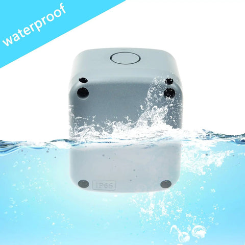 IP66 Weatherproof Electrical Junction Box Enclosure For Outdoor Electronics, Dustproof And Rugged Waterproof ABS Plastic, Gray, 3.3x2.8x2.3 Inch, Project Box, 100 Pack, gray box in water splash view