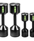 2 Piece Aluminum Flange Dowel Pin Set With Foam Spirit Level Alignment, Adjustable Height, Black Coating, Four Sizes 0.39 In, 0.42 In, 1.12 In, 1.18 In for precise projects