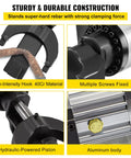 VEVOR Hydraulic Electric Rebar Bender 1.5 KW Handheld Bending Machine Pure Copper Motor with hydraulic piston and high-intensity hook.