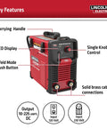 Front view of the Weld Pak 225i Dual Voltage Stick and TIG Welder 120V 230V, 10 to 225 Amp Output, lightweight 20 lb inverter.