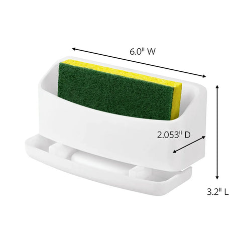 Under Sink Sponge Caddy Set Pack of 2 With 8 Adhesive Strips, Damage-Free Organization, No Tools Needed, Easy Mount, Dual Sponge Holders