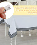Tablecloth with Four Pack Must Have Crystal Tablecloth Weights With Metal Clips Teardrop Pendant Curtain Weights Clear Grid Design