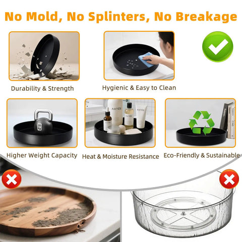 Features of Heavy Duty 12 Inch Metal Lazy Susan Organizer With 360 Degree Spin Anti Rust Turntable For Cabinet Kitchen Dining Table.