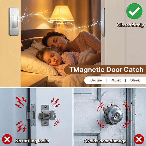 Close-up of 26 Pack No Drill Magnetic Cabinet Catches Ultra Thin Strong Magnetic Latch With Adhesive on cabinet doors