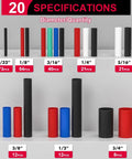 Display of 230 Pcs 3 To 1 Heat Shrink Tubing Kit With 8 Sizes, Adhesive Lined Marine Grade Shrink Wrap, assorted colors on shelves.