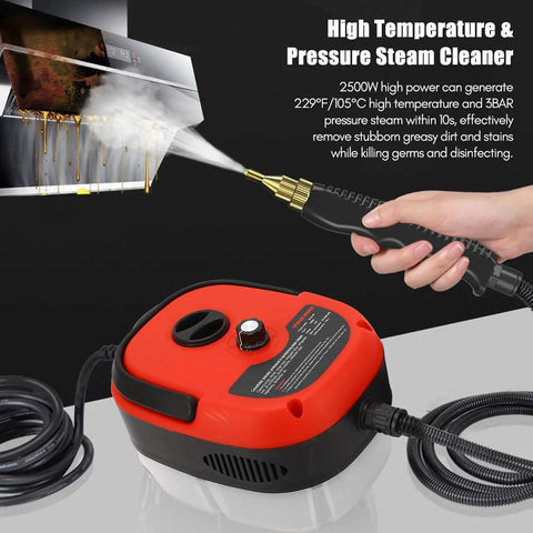 Heavy Duty 2500W Handheld Steam Cleaner With High Temperature High Pressure For Kitchen Appliances Range Hoods And AC Vents