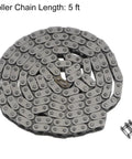 Beefy Heavy Duty Roller Chain Three Eighth Inch Pitch With Six Point Three Five Millimeter Rollers Five Feet Long One Hundred Sixty Links Carbon Steel Industrial Drive Chain for motorcycles and machinery
