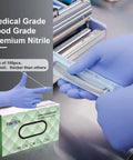 Heavy Duty Nitrile Disposable Medical Exam Gloves Ice Blue 3.2 Mil Powder Free Latex Free 1000 Count Large in use for medical exam