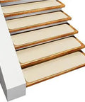 Set Of 15 Skid Resistant Carpet Stair Treads In Ivory Cream 9 By 36 Inches With Non Slip Rubber Backing For Kid Safe Easy Install On Hardwood