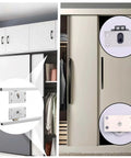 Two Sets Sliding Cabinet Door Hardware For Wardrobe Smooth Silent Nylon Pulley Rollers With 25Mm Wheels Includes 16 Mounting Screws