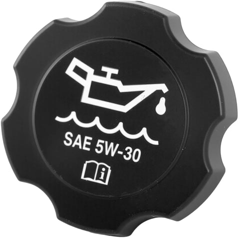 Front view of FC208 Engine Oil Filler Cap Replacement For Chevy GMC Buick Cadillac Silverado Suburban Tahoe with symbol and SAE 5W-30 text.