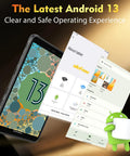 Hardcore 8 Inch Rugged Tablet Packed With Octa Core Processor And 16GB RAM And 128GB Storage Featuring 48MP Camera System And Massive 7650mAh Battery Built Rock Solid To Handle Any Grind With IP69K Waterproofing And Android 13 displaying Android 13 interface.