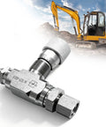 Tubular Hydraulic Bidirectional Flow Control Restrictor Valve With L08 Connector for Hydraulic Systems, carbon steel, front view