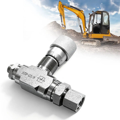 Tubular Hydraulic Bidirectional Flow Control Restrictor Valve With L08 Connector for Hydraulic Systems, carbon steel, front view