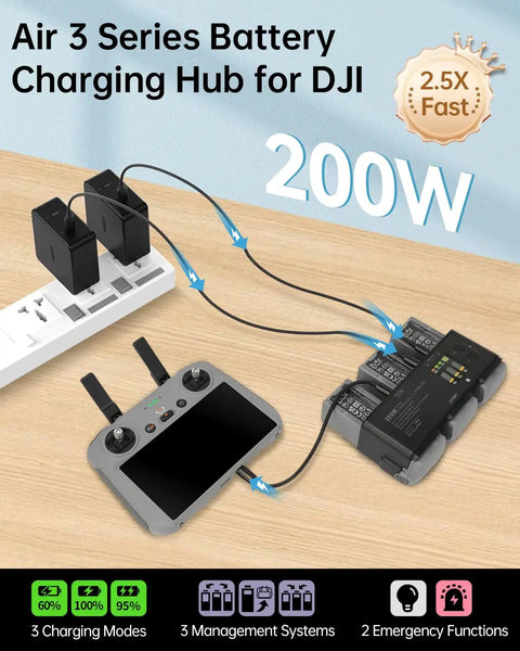 Air 3 Series Fast Charging Hub Kit Power Free For DJI Specta Air 3 3S Drone Controller And Camera Accessories 27000mAh Battery