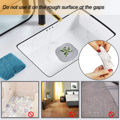 Square Drain Hair Catcher With Strong Suction Cups For Shower And Tub Easy To Install Silicone Hair Stopper Drain Cover